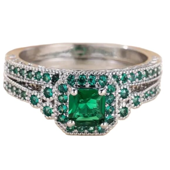 d'vine Products Jewelry - 1.25 Carat Lab Created Cubic Zirconia & 14k Electro Plated Wedding Ring Set